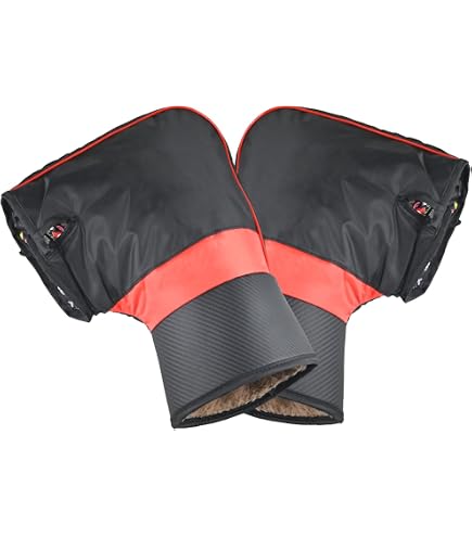 Scaldamani per Manubrio Bici e Motoslitta - Guanti da Guida all'Aperto - Manicotti Moto - Guanti Invernali Antivento Caldi con Coulisse per MTB, Bici Elettriche e Moto