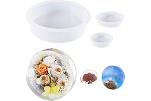 Yayatty 3 Pz Grandes Moules en Resine DIY, Moulle Silicone Resine Epoxy Ronde Moules en Résine pour La Préservation Des Fleurs, Décorations pour La Maison, Organiser Le Livre