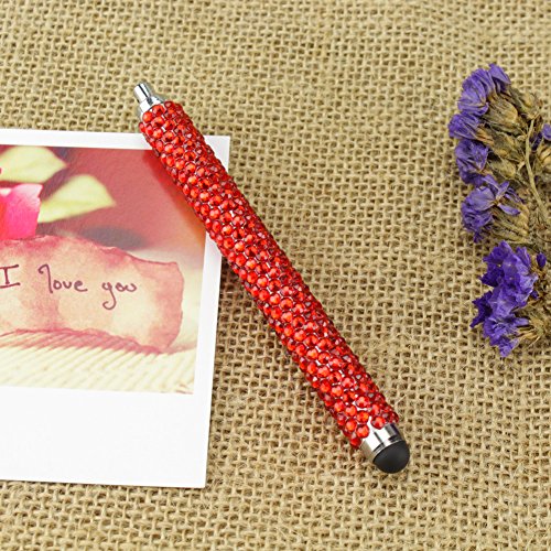 Soleebee 3 Stück Strass Universal Stylus Stift Touch Pen Eingabestift für alle Geräte mit kapazitiven Touchscreen Smartphone Handy Pad Tablet PC – Hellrosa/Rot/Dunkelviolett - 2