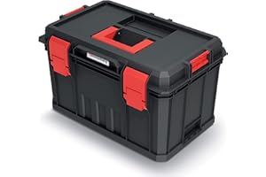 Kistenberg Werkzeugkiste Werkzeugkoffer Werkzeugkasten Werkstattkiste Werkzeugbox mit 2x Trennwänden, Tragfähigkeit von 50 kg, Kunststoff, Modular Solution 530 x 355 x 310 mm