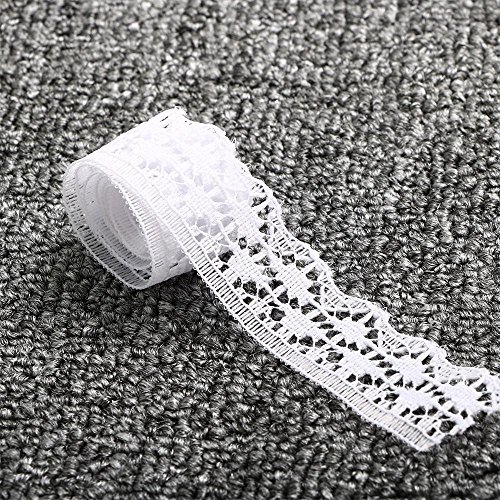 Yahee 10 Stück Spitzenbordüre Spitzenband Spitze Vintage für Nähen Geschenk Deko, Weiß - 5