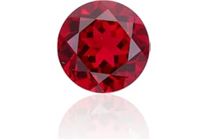 CHINALUSTER Round Created Ruby Loose Gemstone, Lab-Grown Corundum, Perfect for Jewelry Making & Collection