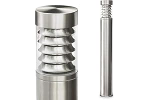 Lampe d'extérieur Dakar, lampe de socle moderne en acier inoxydable et disques en plastique, lampe d'allée 80 cm, lampe de jardin avec douille E27, éclairage de jardin IP44, sans ampoules