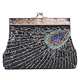 Diseño: Cartera hecha a mano, toma cola de fénix como centro, extendiéndose al todo bolso en forma líneal de radiación. Bordado hermoso, acompañado con hueco floral de brillo cobre, es visualmente bastante estético.