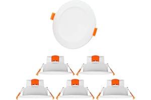 ‎ENUOTEK ENUOTEK 10W LED Einbauleuchten Einbaulampen Decke Flach Feuchtraum IP44 Ohne Trafo 230V Dimmbar Warmweiß und Kaltweiß Lochmaß Durchmesser 90-105MM 6er Lampen
