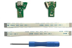 ELECGEAR 2PCs JDS-040 Replacement Scheda di ricarica Micro USB per PS4 Controller, Porta di ricarica Connettore Adattatore, Presa triangolare, Batteria al litio modulo di caricatore per PlayStation DualShock