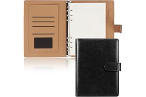 Skycase Carpeta de anillas A5, A5 rellenable, carpeta A5, carpeta portafolio, 6 agujeros, hojas sueltas, carpeta de piel sintética, cuaderno rellenable, carpeta de anillas, agenda A5, planificador DIN