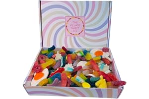 THE VILLAGE SWEET CO. 1kg Pick and Mix Sweets Gift Box – Classic Retro Candy Assortment, Bulk Treats Mix – Party, Gift & Sharing Candy Selection