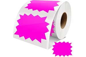 MEITAAT Preisschilder Aufkleber lila 75mm x 100mm Selbstklebend Groß Starburst Zeichen verkaufsschilder Abnehmbar Wasserdicht Etiketten für Einzelhandel Supermärkten Business 500 Stück