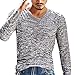Produktbild Kobay Herren Solide V-Ausschnitt Langarm T-Shirt Top Schlanke Bluse