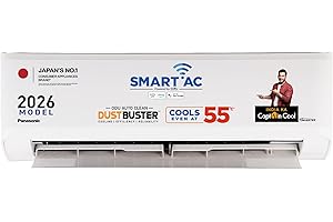 Panasonic 1.5 Ton 3 Star, New Star rated, Premium WiFi Inverter Smart Split AC (DustBuster Tech, Matter Enabled, AI, Higher Airflow, Copper Cond., 8in1 Convertible, 2-Way,PM0.1 Filter,CS/CU-SU18BKY3W,White)