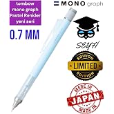 Tombow Mono Graph Pastel Renkli U&ccedil;lu Kalem, 0.7 mm, Buz Mavisi