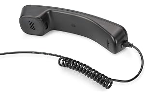DIGITUS USB-telefonlur för VoIP-kommunikation – USB-adapter med spiralformad kabel – Plug and Play –