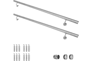 LAGENTO V2Aox Handlauf Treppengeländer aus Edelstahl, Durchmesser: 4,2 cm, Rostfrei & Wetterfest, Inklusive Montagematerial, Halter, Länge: 300 cm