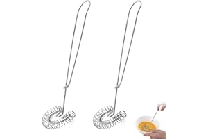 WLVINSON Escoba espiral, batidor de cocina, batidor, batidor de acero inoxidable, apto para lavavajillas, batidor en espiral para batidores planos, batidores de espuma, batidores planos, batidores de mano (2