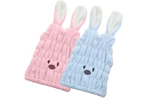 ZKGYUS 2 Stück Haar Handtuch Wrap,Haartuch Turban, Haartrocknungskappen, Haartuch Trocknen, Mikrofaser-Haartrocknungshandtuch zum Trocknen der Haare für Frauen Mädchen Kinder