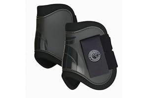 AK RIDING SPORTS AK Pro-Tec Fetlock Horse Boots Protective Gear and Training Equipment - Equine Boots, Wraps & Accessories AKRS-6068-02 (Black, Cob (Medium))