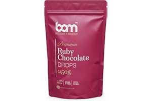 BAM Premium Ruby Gotas de Chocolate, Callets, Chips para Derretir, Home and Pro Baking, 250 gramos