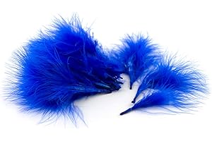 ‎CREATIVERY 20 Marabu Flaum Federn ca. 7-10cm (blau 352 / königsblau/royalblau) // Marabou Marabufedern Bastelfedern Dekofedern Flaumfedern