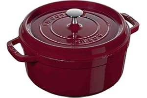 STAUB 40502-294-0 Casseruola Rotonda, 3.8 Litri, Cast Iron, Rosso (Bordeaux)
