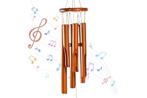 Vlecexs Campanelli a Vento Bambù, 33cm Scacciapensieri da Appendere Bamboo, Campanello Eolico in Bambù, Bamboo Wind Chime, Scacciapensieri da Esterno Bambu per Giardino Cortile Decorazione della Casa