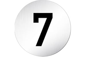 TÜRSCHILDER24 XXL Türschild • Ziffern - Zahlen Schild - Türnummer • Ø 100mm • Aluminium (eloxiert) • Türschild Hinweisschild • Schild (Zahl / Ziffer 7)