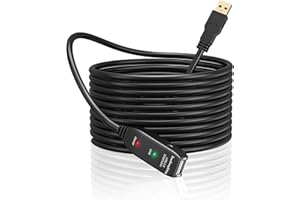 BOLONGKING Przedłużacz USB 10 m, aktywny wzmacniacz USB 2.0 męski na żeńską długie kable z wzmacniaczem sygnału