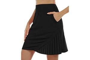 MoFiz Women's Tennis Skirt Pleated Golf Skorts High Waisted with Pockets Inner Shorts Athletic Skirts for Workout Sports Casual