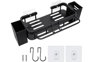 YZZAOO Porta Spugne Lavello Cucina, Organizer Lavello Cucina in Acciaio Inox, Nessuna Perforazione Portaspugne per Lavello Cucina, Organizer Lavello per Cucina, Bagno, Balcone