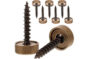 jojofuny Lot de 8 vis décoratives en laiton avec capuchons, autotaraudeuses, bronze antique, 12 mm, pour miroir et meubles, cache-vis, décoratives pour la maison