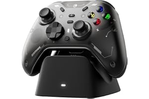 ECHTPower Wireless PC Controller mit TMR Joysticks,Dual Hall Triggers, Multi-Plattform Gamepad für PC/Switch/Switch2/iOS/Android, 4-Motor-Vibration, Intelligente Ladestation, Ein Klick ABXY Schalter