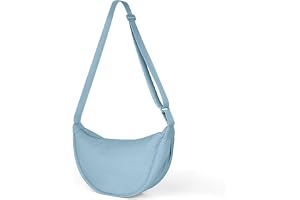 Aucuu halvmåneväska, nylon dumpling väska för kvinnor, Hobos crossbody väska med justerbar rem, kvinnors casual messengerväska, enfärgad bröstväska axelväska för daglig användning