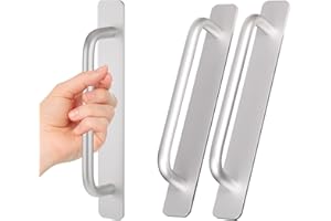SDHIIOLP Poignée de porte balcon autocollante, 2 pièces 180 mm poignée en aluminium balcon Porte Coulissante poignées d'armoire, meubles Placard tiroir terrasse sans perçage pour armoire chambre cuisine