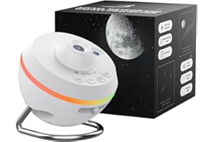 Ainael Proyector Galaxia, Proyector Estrellas Planetario Lámpara Nocturna Techo con Tira de Luz Meteorito, Proyector de Cielo Estrellado para Niños Dormitorio Cumpleaños Navidad Regalo (White)