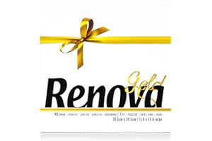 Renova Servilletas Renova Gold | 40 Servilletas Premium Blancas | Tamaño Grande | 2 Capas