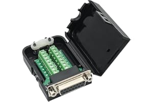 YIOVVOM DB15 Breakout Connector Adattatore femmina 15-pin Port Adapter to Terminal Connector Signal Module con custodia (connettore femmina, con dado)