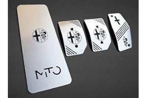 AUTOCOVR Pedali Con Poggiapiede In Acciaio per Alfa_Romeo MITO - 4 Pezzi Pedana Pedaliera Poggapiedi Pedaliere Sportiva Gas Copripedale Freno Frizione Tuning