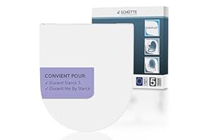 SCHÜTTE Abattant WC compatible avec Duravit Starck 3, avec système d'abaissement automatique, fabriqué en UE, couvercle de toilette amovible en Duroplast incassable, couvercle de toilette et lunettes