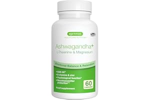 IGENNUS HEALTHCARE NUTRITION Igennus Ashwagandha KSM-66 Complexe avec L-Théanine & Magnésium Pur Extrait de Racine 600mg, Anti-Stress, Anxiété, Réduction Cortisol et Fatigue – 60 Capsules Végan à Action Rapide, 30 jours
