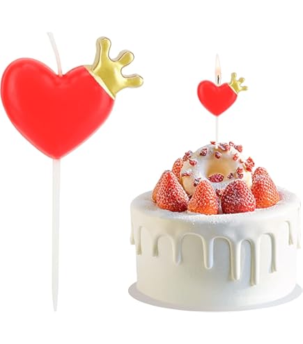 6-teiliges Kerzen-Set – Herz- Und Stern-Kerzen In Roségold Für Kuchen & Deko