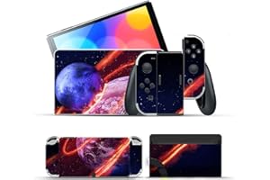 CUZKC Skin MIT Switch,Aufkleber Sticker Decal Folie Abziehbild Faceplates Klebefolie für Switch OLED Konsole&Joy Con&Dock&Grip,Skin Sticker für Switch OLED Modell(C)
