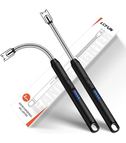 4er Set Stabfeuerzeug Elektrisch – USB-aufladbar, 26 Cm Langer Flexibler Hals, Für Kerzen & Grill