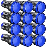 Gebildet 12pcs 22mm 220V-380VAC/20mA LED Power Indicator, LED Pilot Signal Light Panel Indicator, LED Signal Light (Blue)