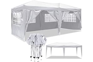COBIZI YUEBO Gazebo 3x6 m Pieghevole Impermeabile con 6 Pareti Gazebo Richiudibile Gazebo da Giardino Protezione UV Tendone per Feste, Esterno