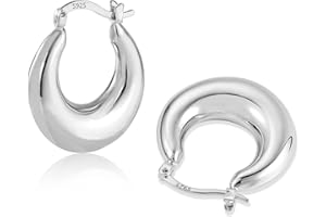 ASH'S CHOICE Creolen Ohrringe 925 Sterling Silber, Creolen Ohrringe Ovale Gold für Damen, Tropfenohrringe Kleine Leichte klobig Ohrringe Creolen, Hypoallergen Creolen Ohrringe für Mädchen Geschenke