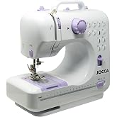 Jocca Portable Sewing Machine with 12 Stitches, Free Arm, Double Speed, LED Light, 4 Step Eyelet, Accessories Included and Us