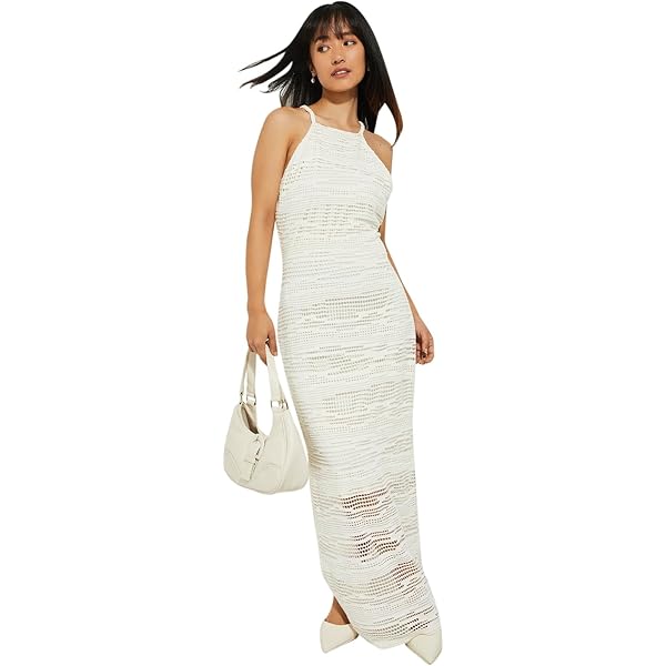 Buy Max Alaya F x URB_N Women Solid Maxi Dress (Ecru_M) at Amazon.in