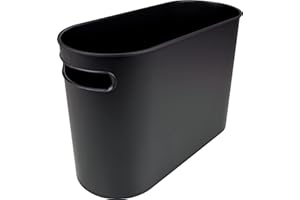 Helit H6105695 - kosz na papier "the oval", z otworem do chwytania, 22 litry, czarny, z matowego tworzywa sztucznego, 1 sztuka