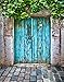 Produktbild Old Blue Door Foto Booth Hintergrund grün Pflanzen Rustikal Vintage Stone Wand Brick Boden Digitale Fotografie Hintergrund für Studio 5 × 7 ft