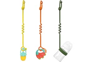 ETETOO Attache Tetine Silicone 丨 Lot De 3 Sangles De Jouets Pour BÉBÉ, Convient Attaches Pour Poussette, Chaise Haute, Accessoires Poussette, Attache Tetine Sans BPA